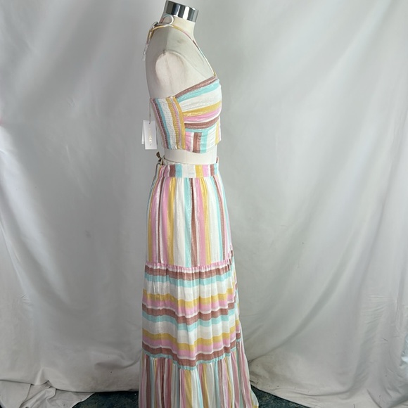 L Space Nwt Multi Striped Crop Halter Top 
 Multi Striped Peasant Maxi Skirt - Picture 5 of 9
